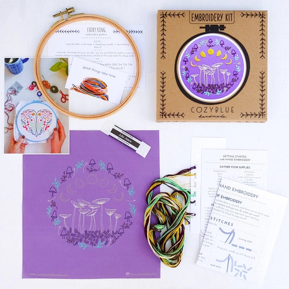 Cozyblue Handmade Embroidery Kit - Wildflower Meadow