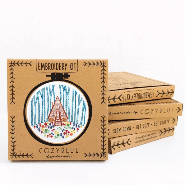 Cozyblue Handmade Embroidery Kit - Cozy Cabin