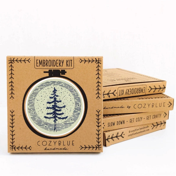 Cozyblue Handmade Embroidery Kit - Moonlight Pine