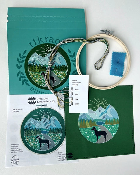 Rikrack Embroidery Kit - Trail Dog