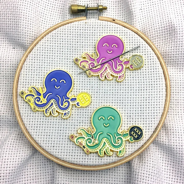 Snarky Crafter Needle Minder - Stitching Octopus Pink