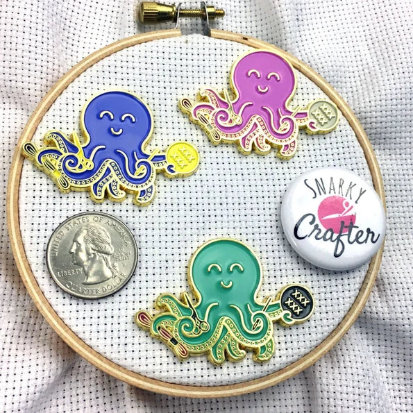 Snarky Crafter Needle Minder - Stitching Octopus Pink