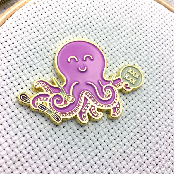 Snarky Crafter Needle Minder - Stitching Octopus Pink