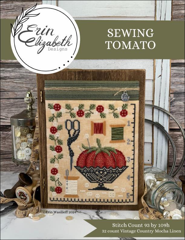 Sewing Tomato by Erin Elizabeth Designs Cross Stitch Pattern