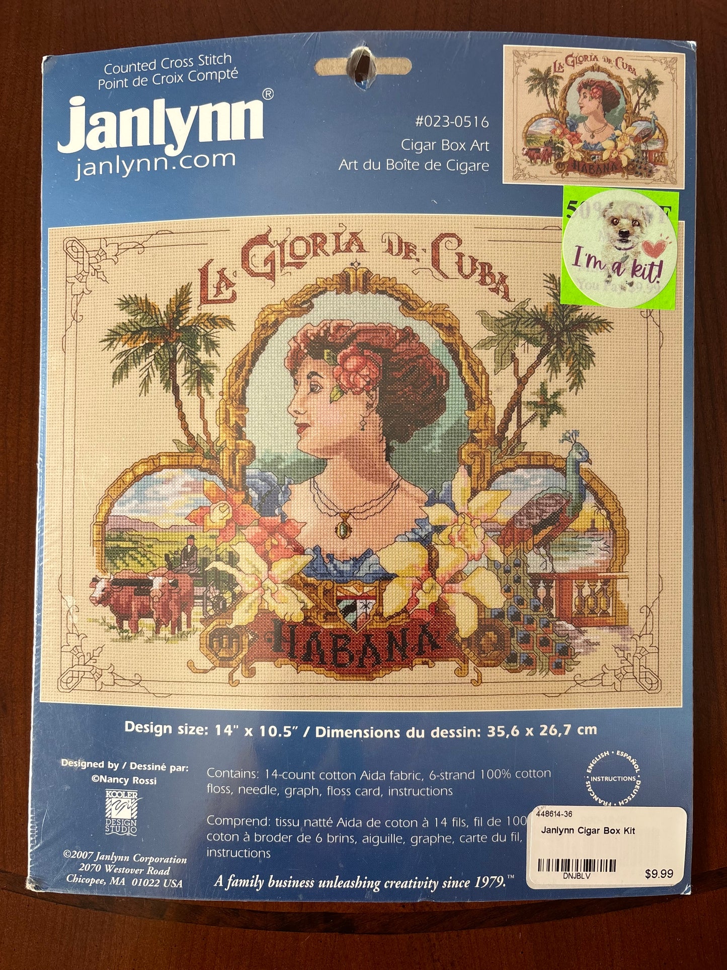 Janlynn Cross Stitch Kit - Cigar Box Art