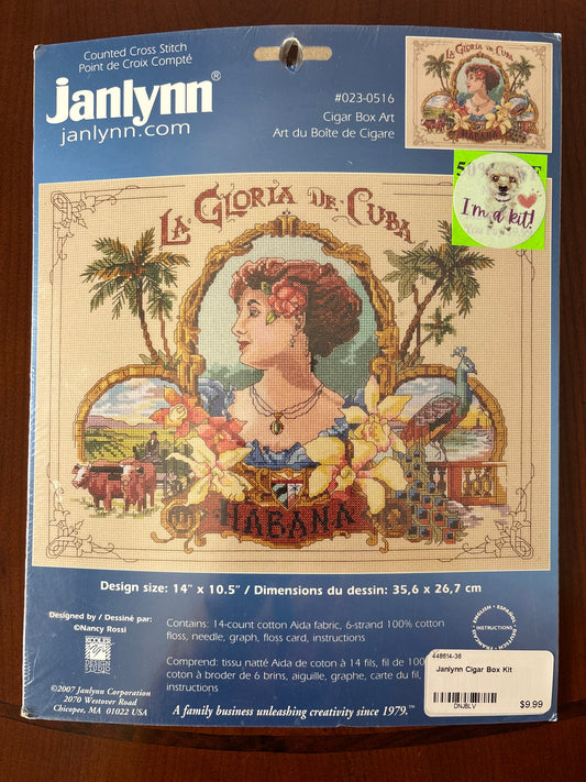 Janlynn Cross Stitch Kit - Cigar Box Art