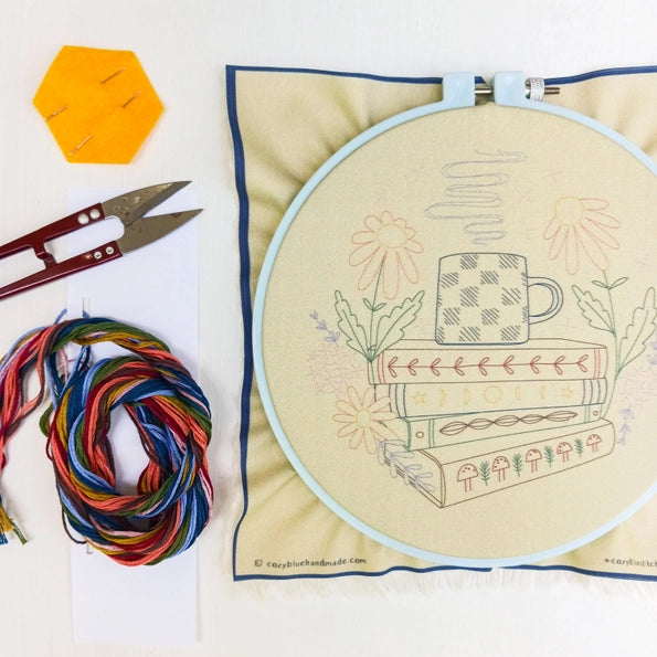 Cozyblue Handmade Embroidery Kit - Book Nook