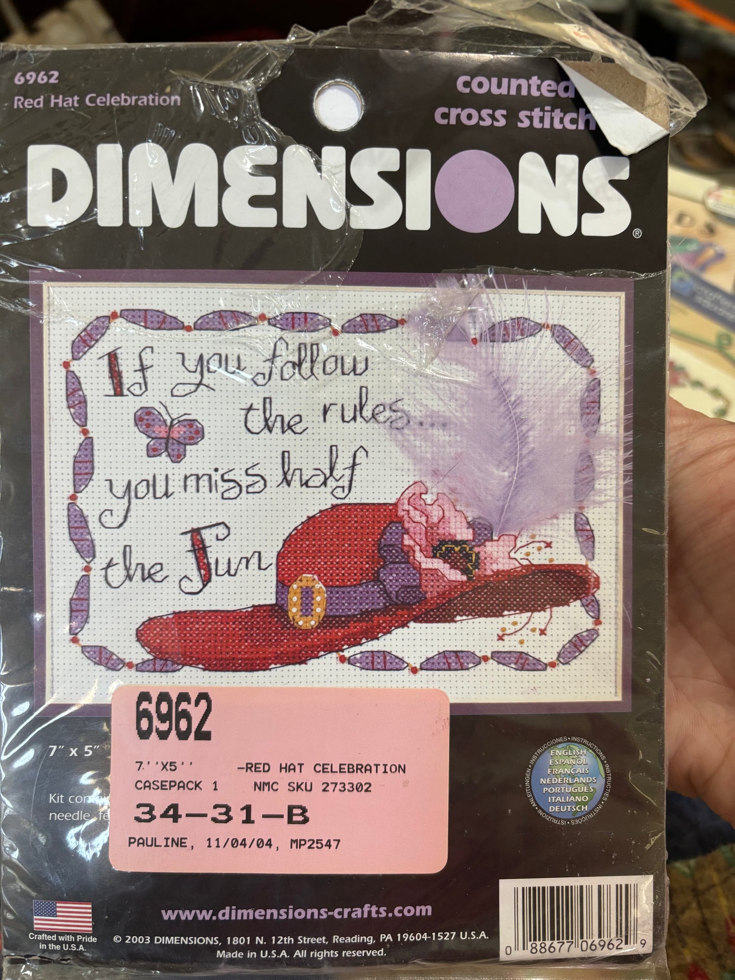 Dimensions Red Hat Celebration cross stitch kit