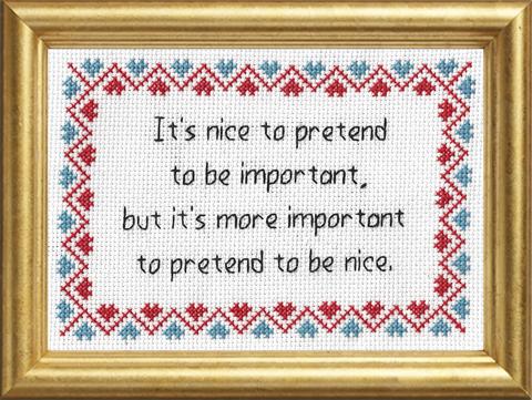 Subversive Cross Stitch Kit - Pretend to be Nice