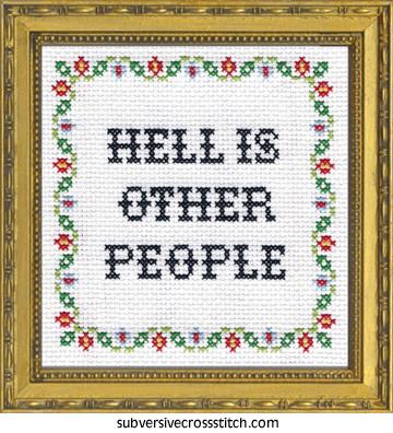 Subversive Cross Stitch Kit - Hell is Other People