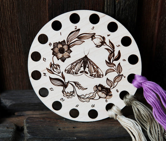 Sunrise Grove Floss Organizer - Floral Moth (Maple)