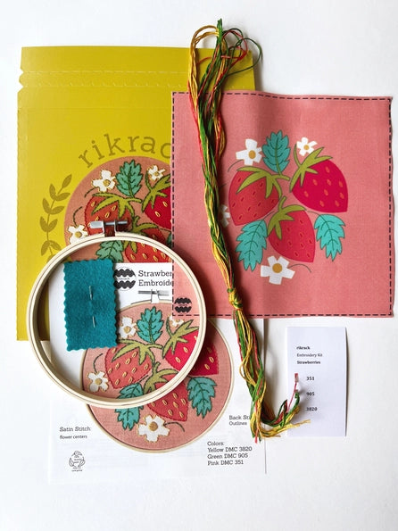 Rikrack Embroidery Kit - Strawberries